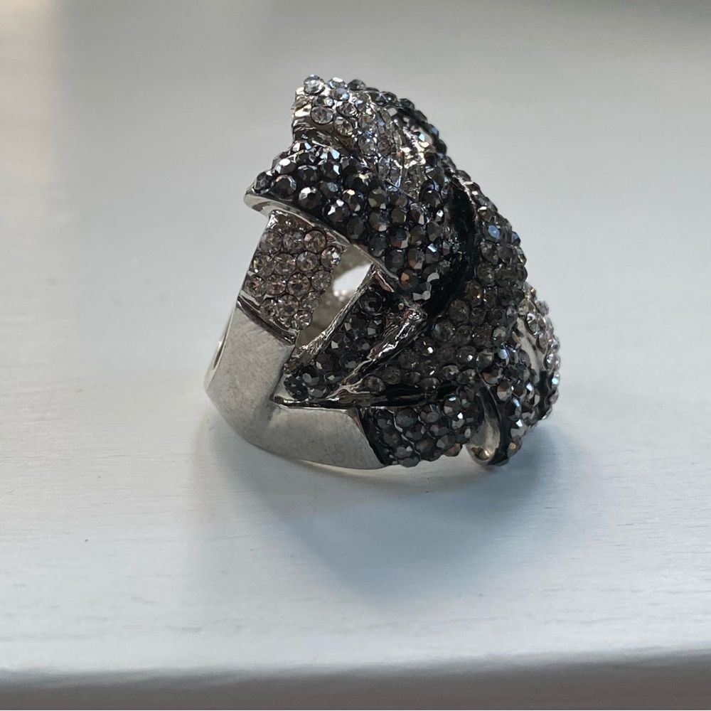 Black & White Rhinestone Ring - Picture 11 of 14